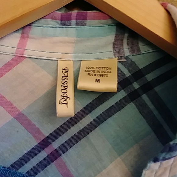 Button Down Paid Blouse - Picture 4 of 4